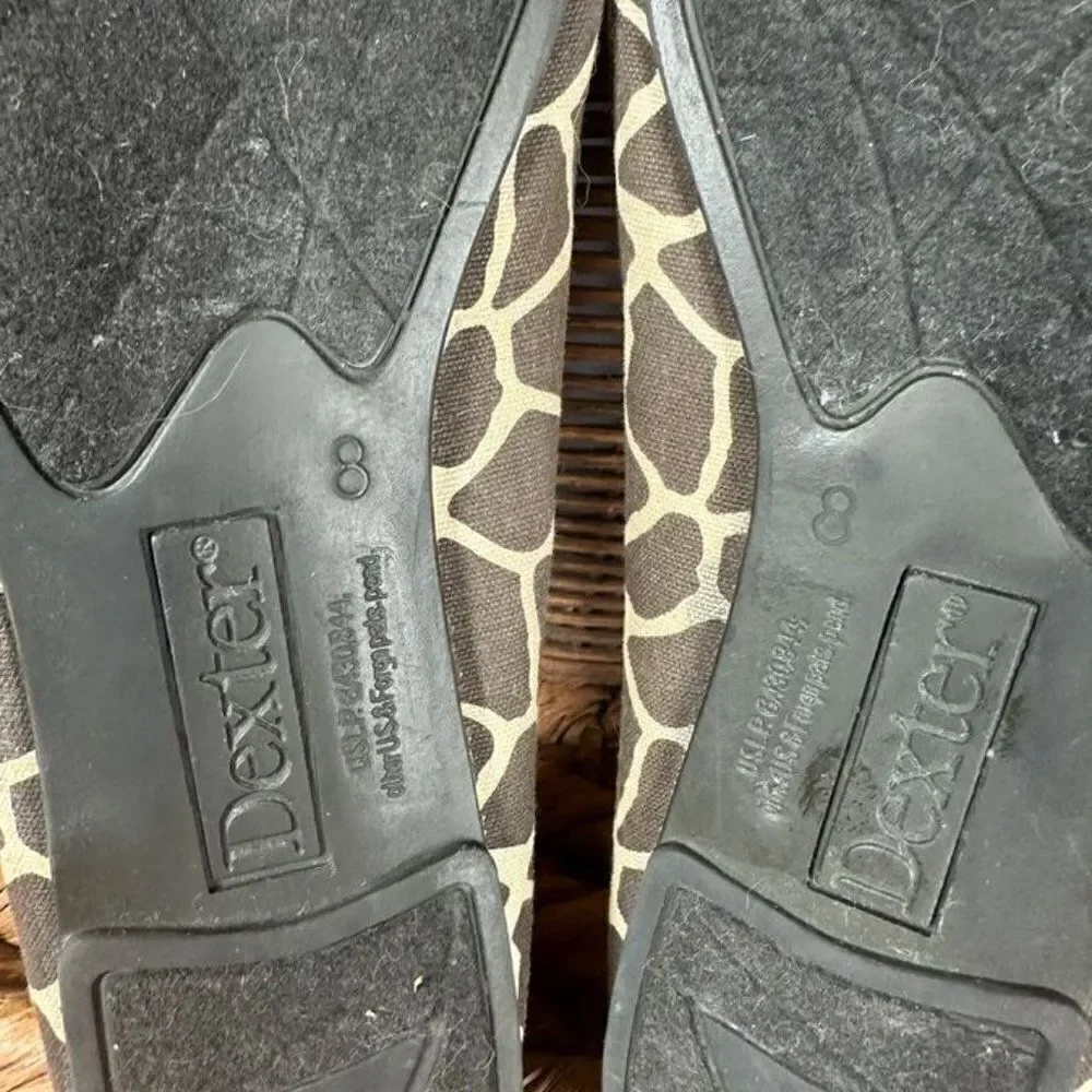 Dexter Sz 8 Women's Animal Print Slip On Flat Shoes‎